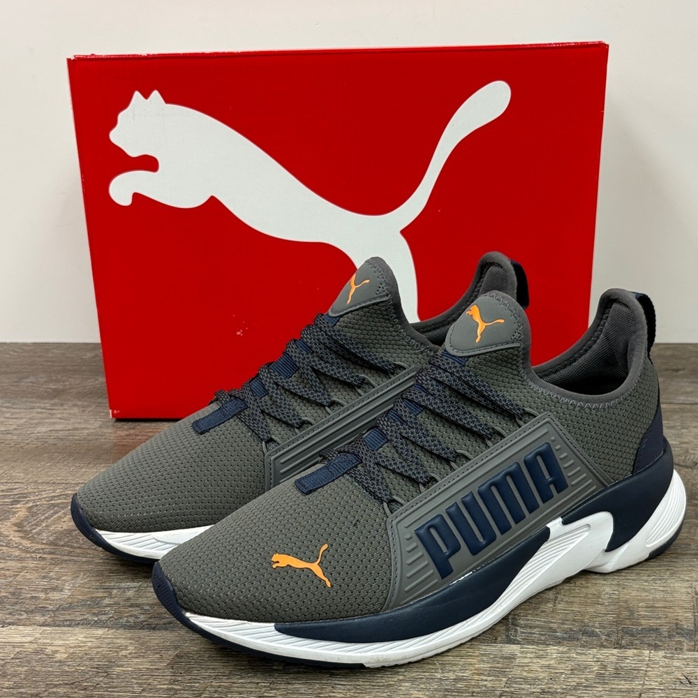 Puma Disperse XT 2 Men’s Training Sneakers – Gray/ Navy/ Orange (Size 10)